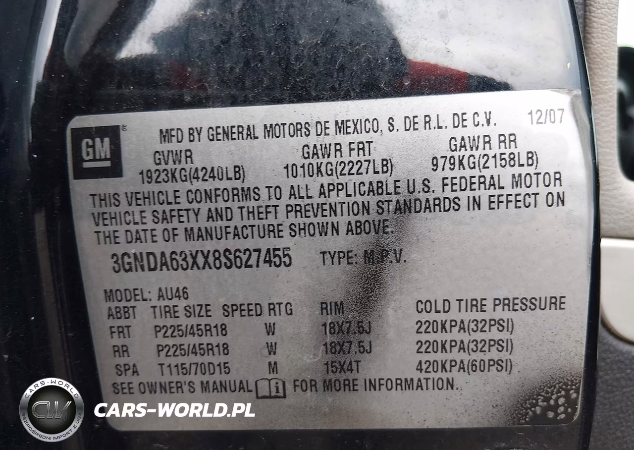 2008 Chevrolet Hhr Ss VIN:3GNDA63XX8S627455 - 9