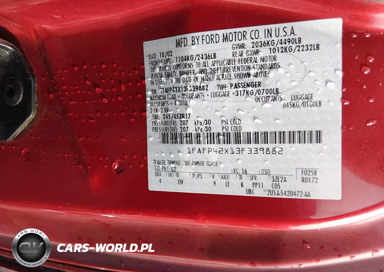 2003 Ford Mustang Gt VIN:1FAFP42X13F339882 - 9