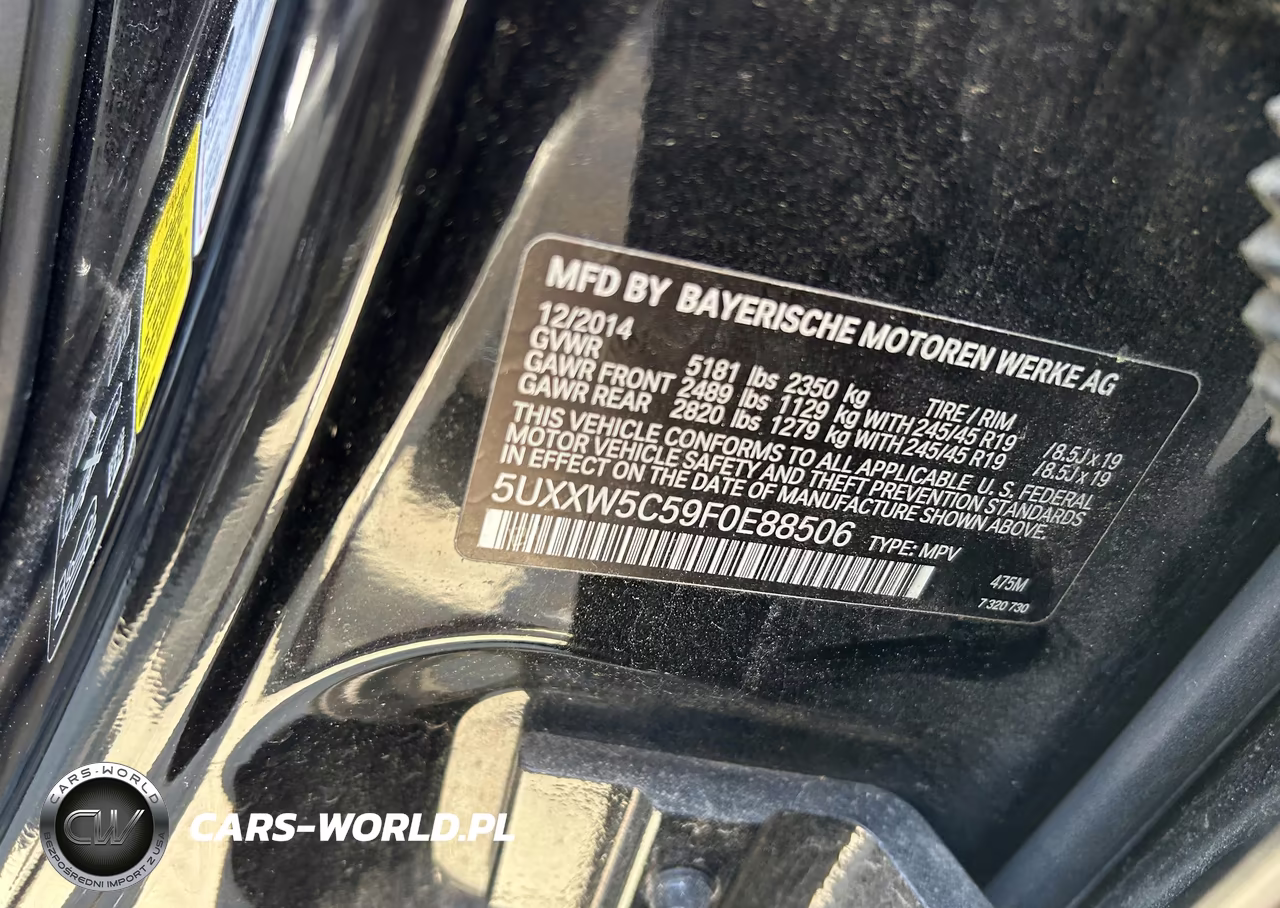 2015 BMW X4 xDrive35I VIN:5UXXW5C59F0E88506 - 9