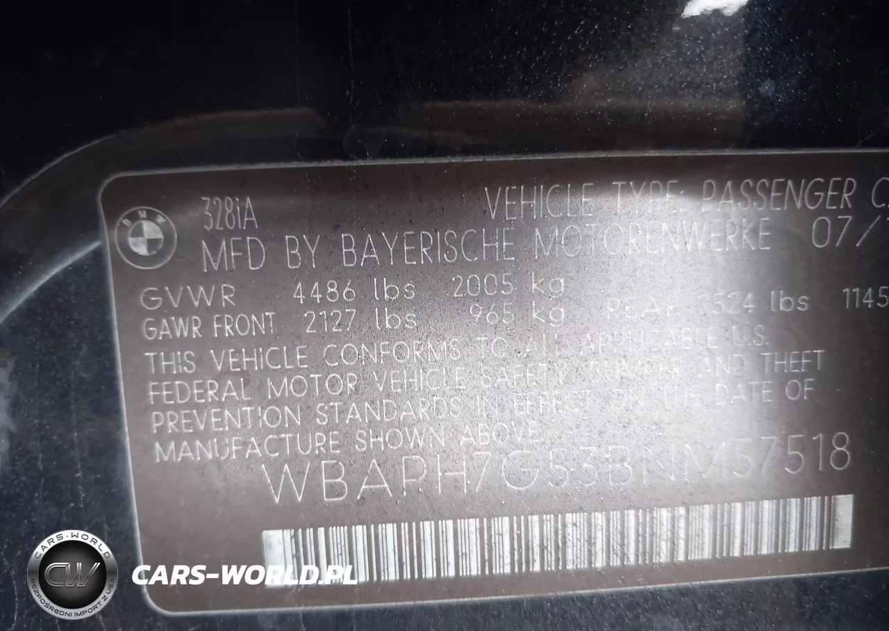 2011 BMW 328I VIN:WBAPH7G53BNM57518 - 9