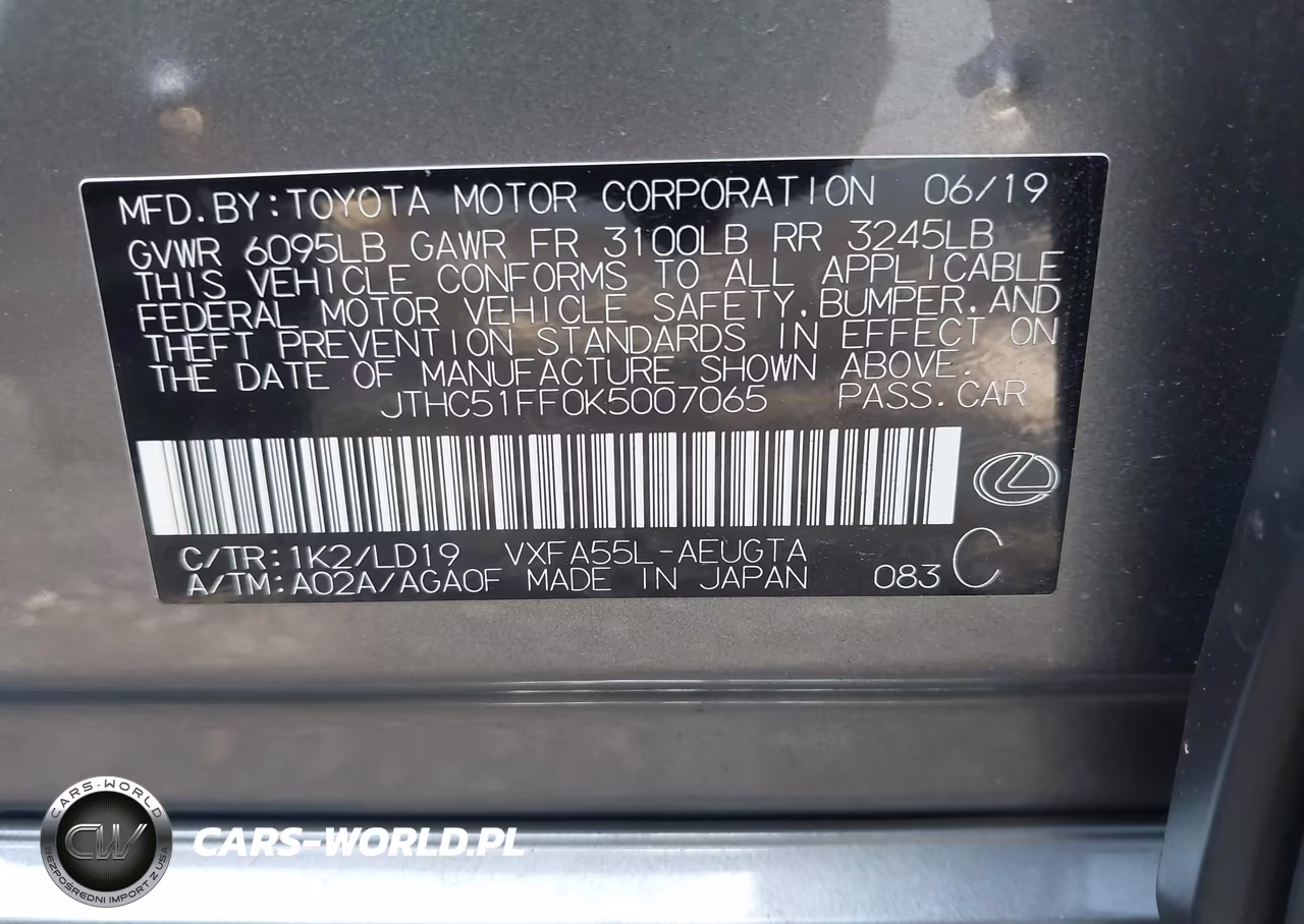 2019 Lexus Ls 500 VIN:JTHC51FF0K5007065 - 9