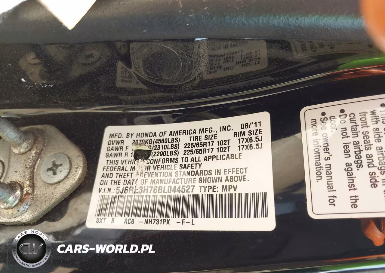 2011 Honda Cr-V Ex-L VIN:5J6RE3H76BL044527 - 9