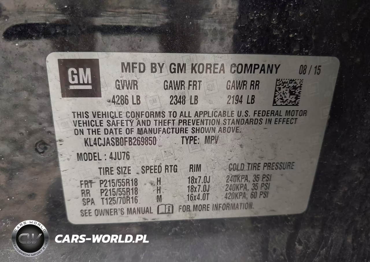 2015 Buick Encore VIN:KL4CJASB0FB269850 - 9