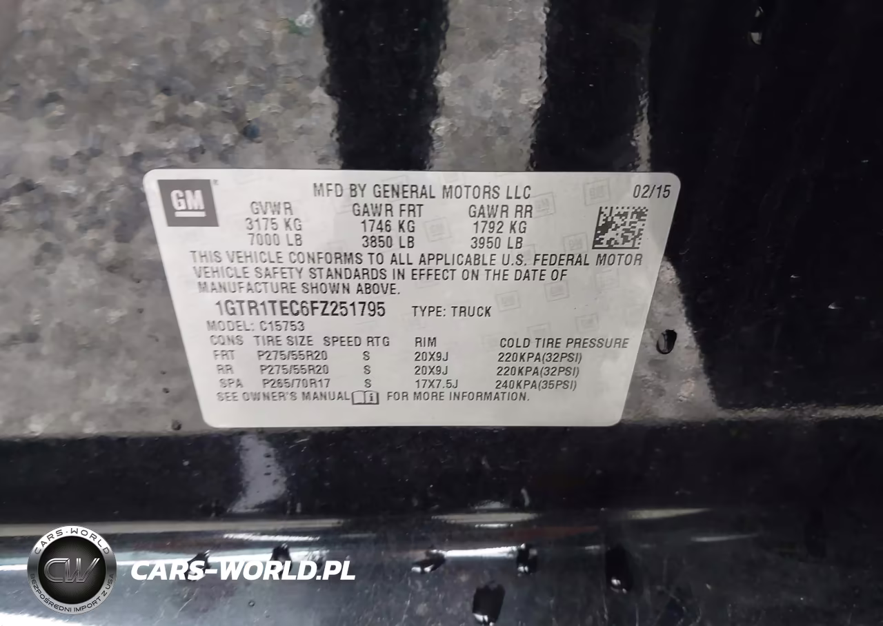 2015 GMC Sierra 1500 VIN:1GTR1TEC6FZ251795 - 9