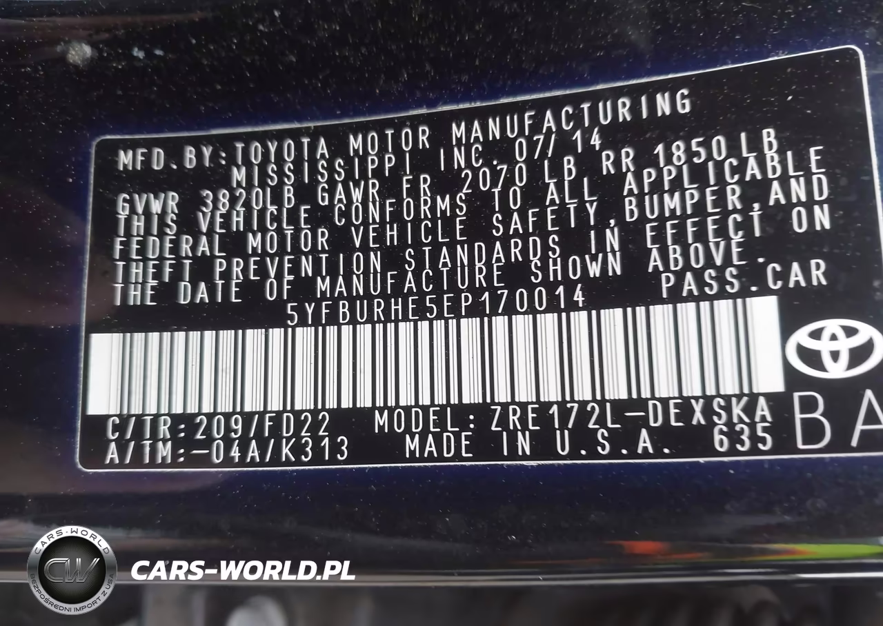 2014 Toyota Corolla S Plus VIN:5YFBURHE5EP170014 - 9