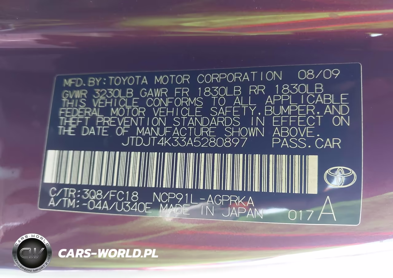 2010 Toyota Yaris VIN:JTDJT4K33A5280897 - 9