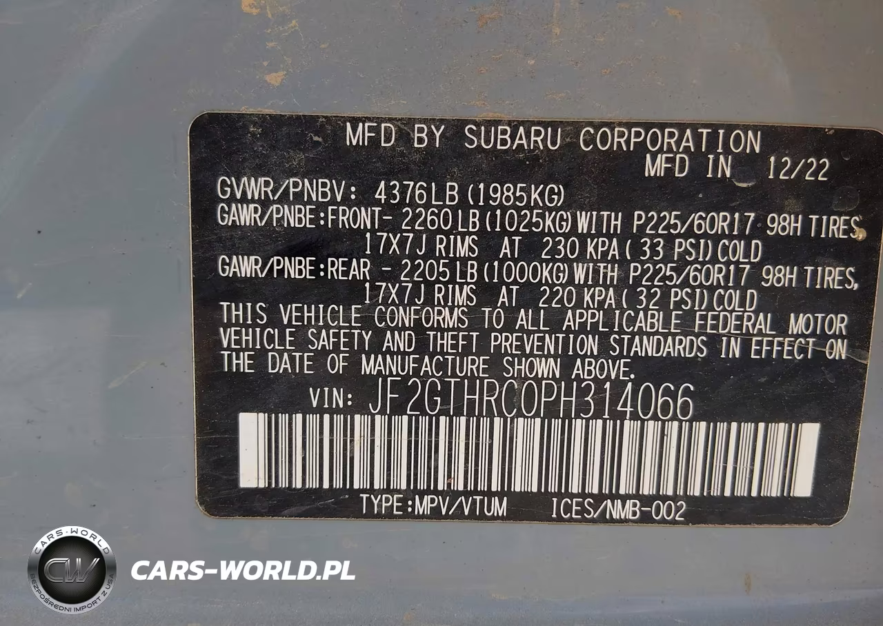 2023 Subaru Crosstrek Sport VIN:JF2GTHRC0PH314066 - 9