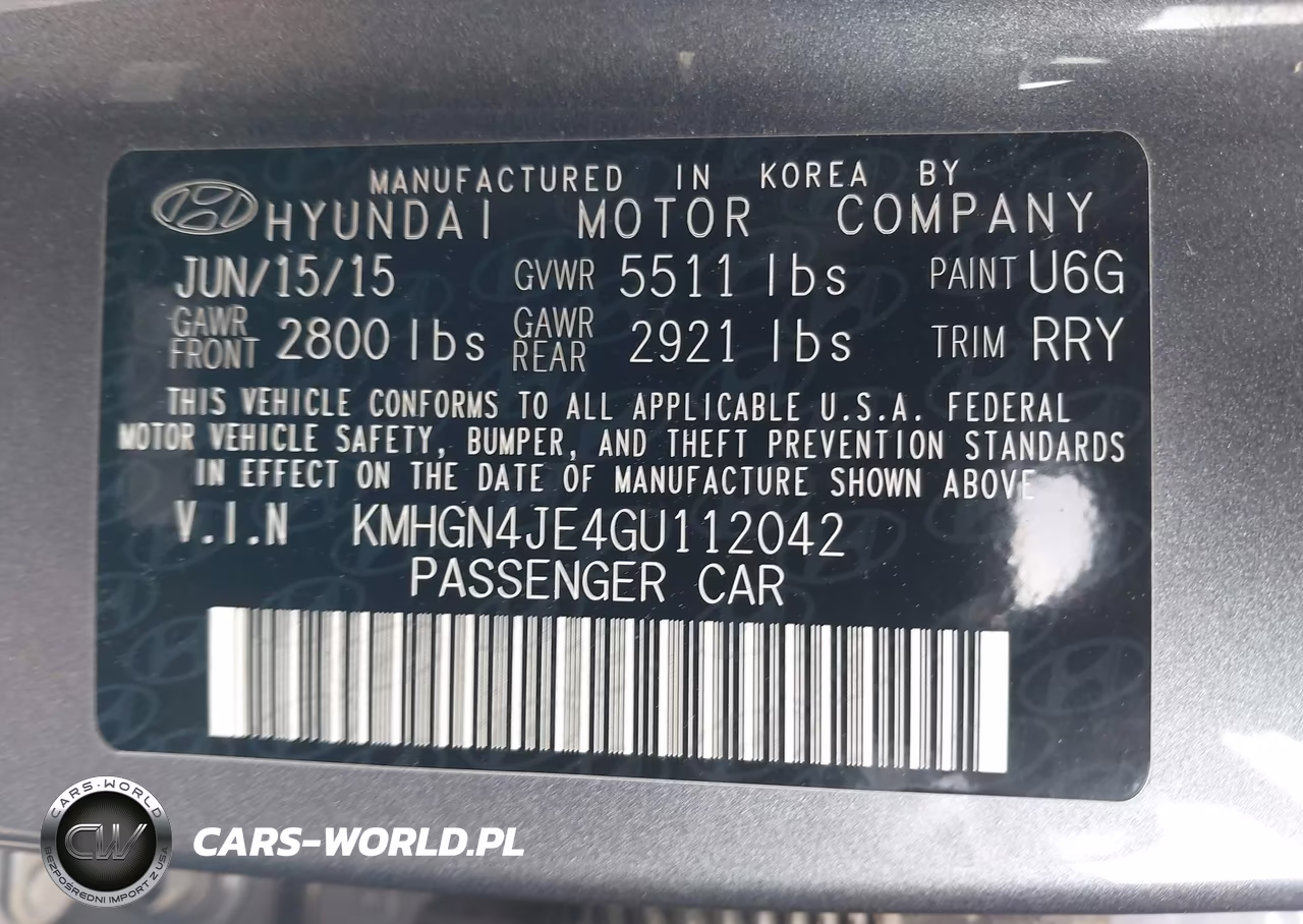 2016 Hyundai Genesis 3.8 VIN:KMHGN4JE4GU112042 - 9