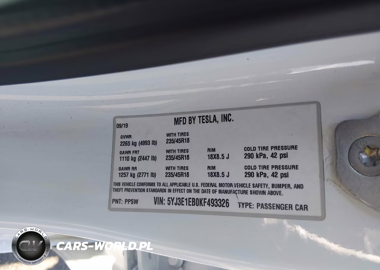 2019 Tesla Model 3 Long Range-Performance VIN:5YJ3E1EB0KF493326 - 9