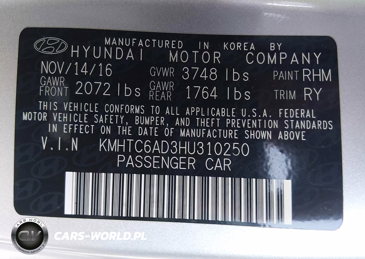 2017 Hyundai Veloster VIN:KMHTC6AD3HU310250 - 9