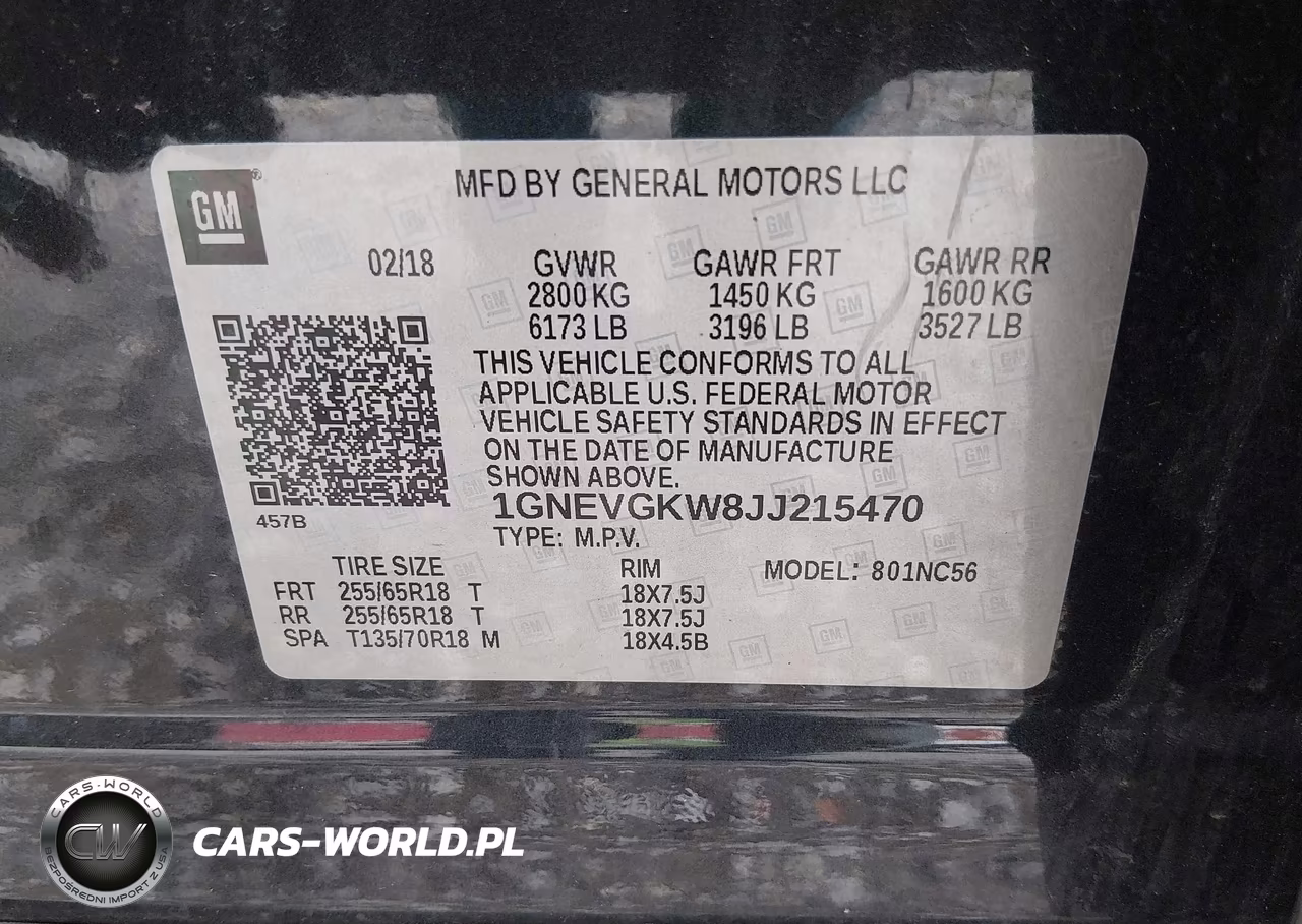 2018 Chevrolet Traverse Lt Cloth VIN:1GNEVGKW8JJ215470 - 9