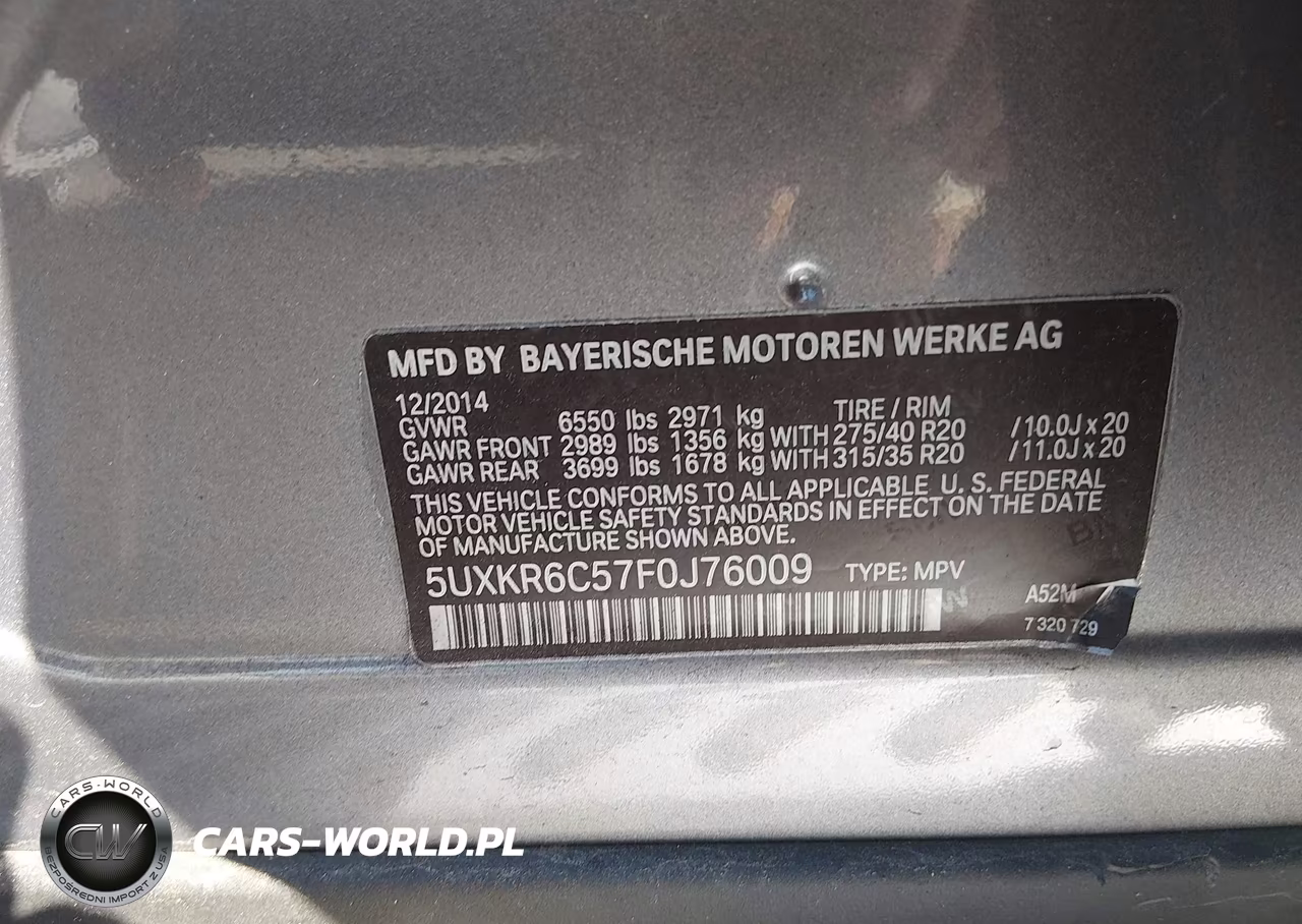 2015 BMW X5 xDrive50I VIN:5UXKR6C57F0J76009 - 9