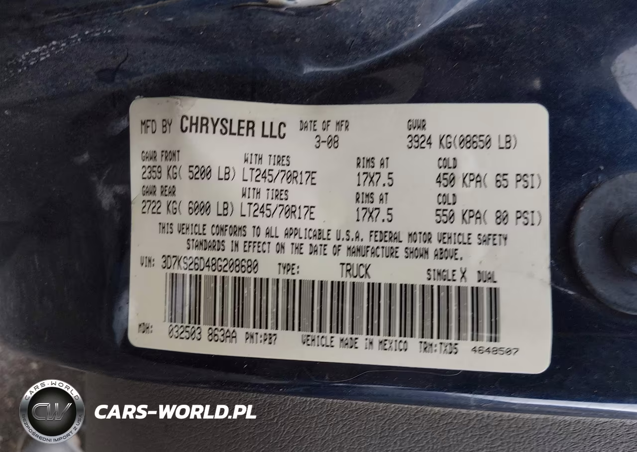 2008 Dodge Ram 2500 St-Sxt VIN:3D7KS26D48G208680 - 9