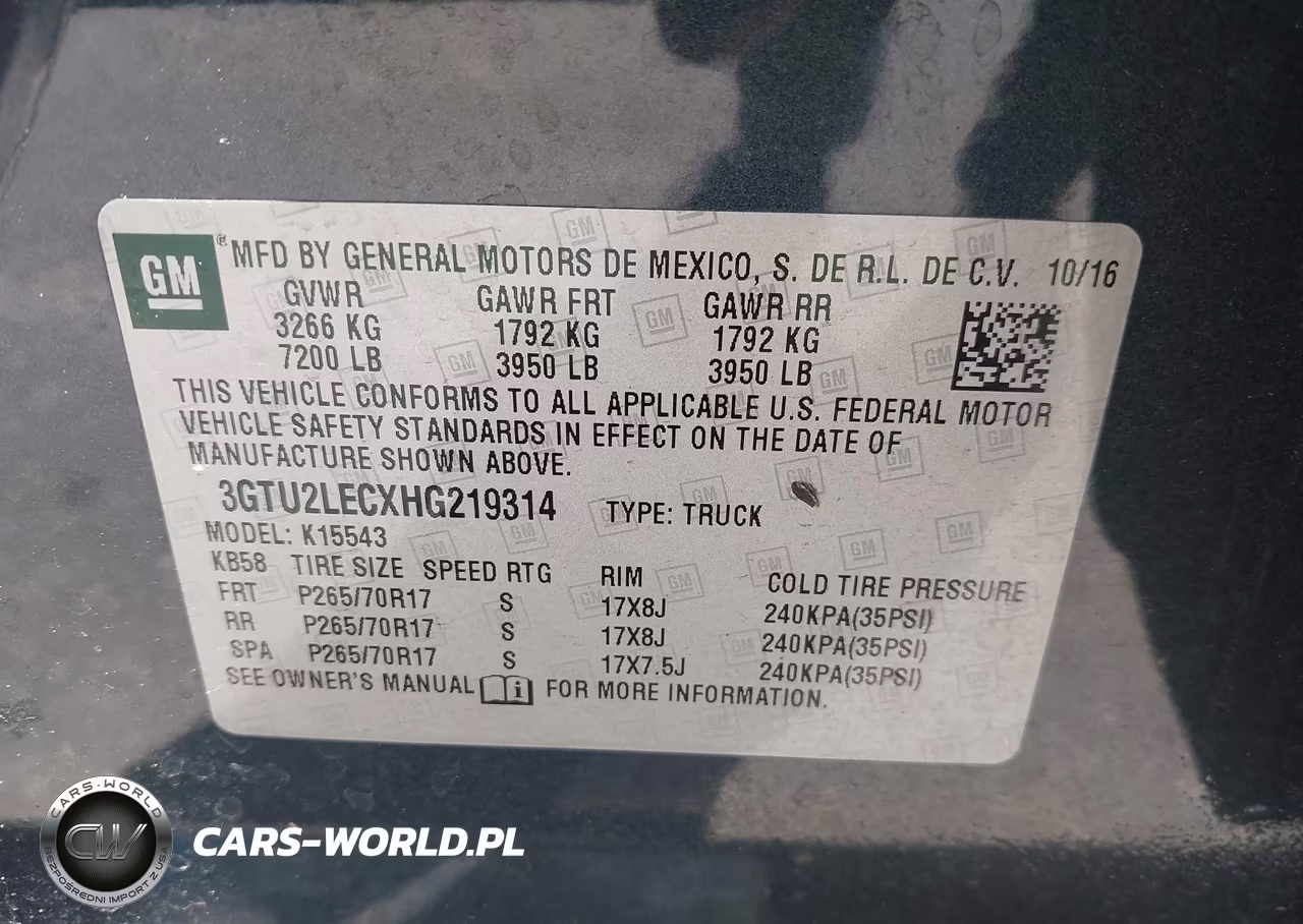 2017 GMC Sierra 1500 VIN:3GTU2LECXHG219314 - 9