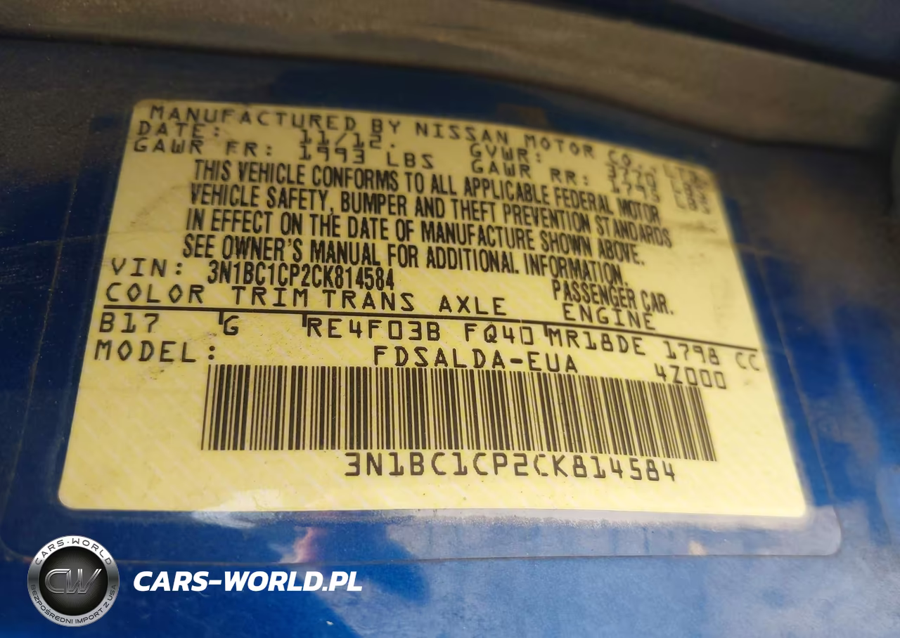 2012 Nissan Versa 1.8 S VIN:3N1BC1CP2CK814584 - 9