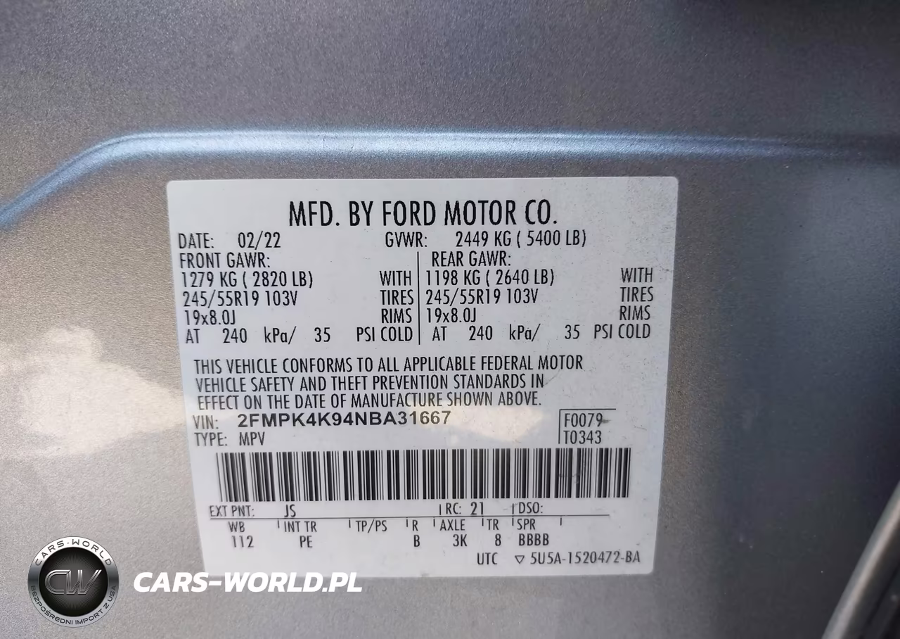 2022 Ford Edge Titanium VIN:2FMPK4K94NBA31667 - 9