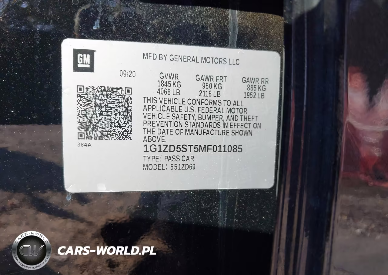 2021 Chevrolet Malibu Fwd Lt VIN:1G1ZD5ST5MF011085 - 9