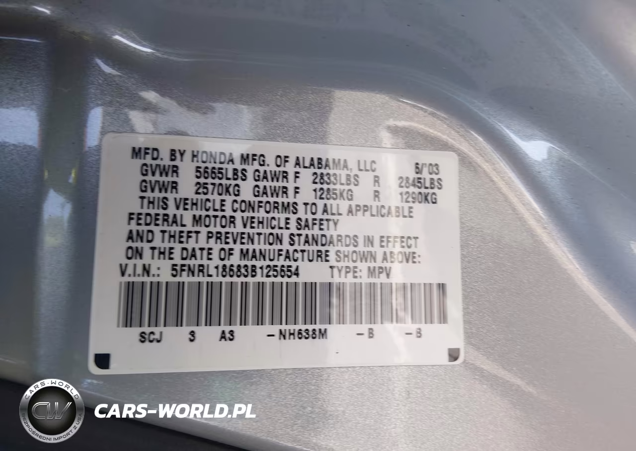 2003 Honda Odyssey Ex VIN:5FNRL18683B125654 - 9