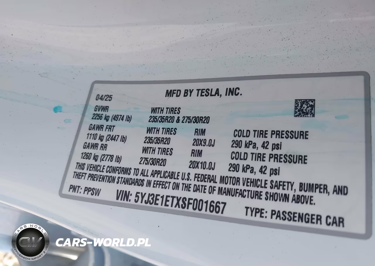 2025 Tesla Model 3 Performance All-Wheel Drive VIN:5YJ3E1ETXSF001667 - 9