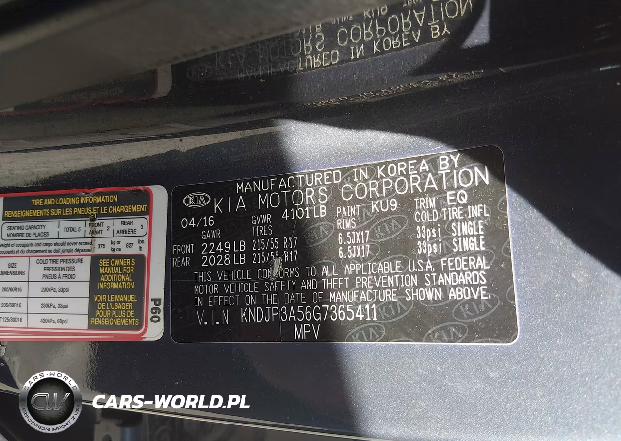 2016 Kia Soul + VIN:KNDJP3A56G7365411 - 9