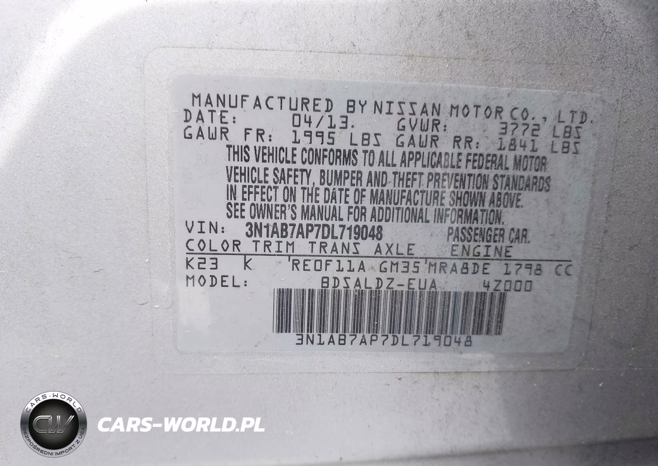 2013 Nissan Sentra Sv VIN:3N1AB7AP7DL719048 - 9