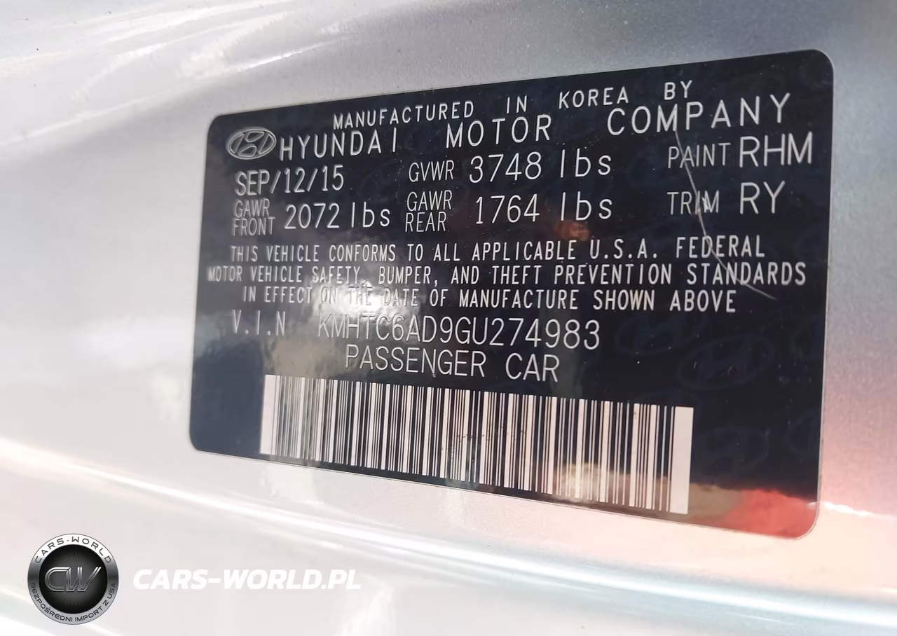 2016 Hyundai Veloster VIN:KMHTC6AD9GU274983 - 9