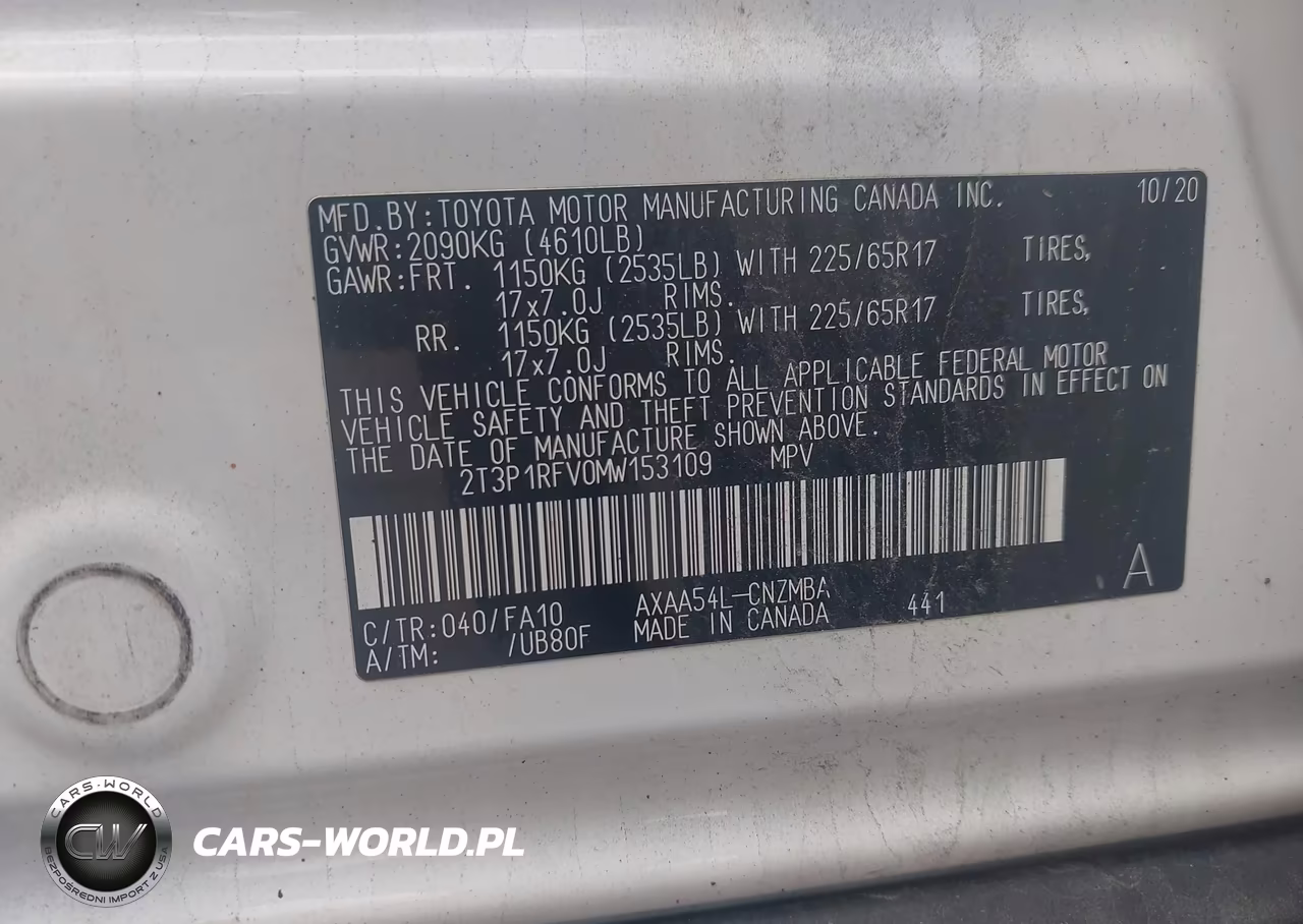 2021 Toyota Rav4 Xle VIN:2T3P1RFV0MW153109 - 9