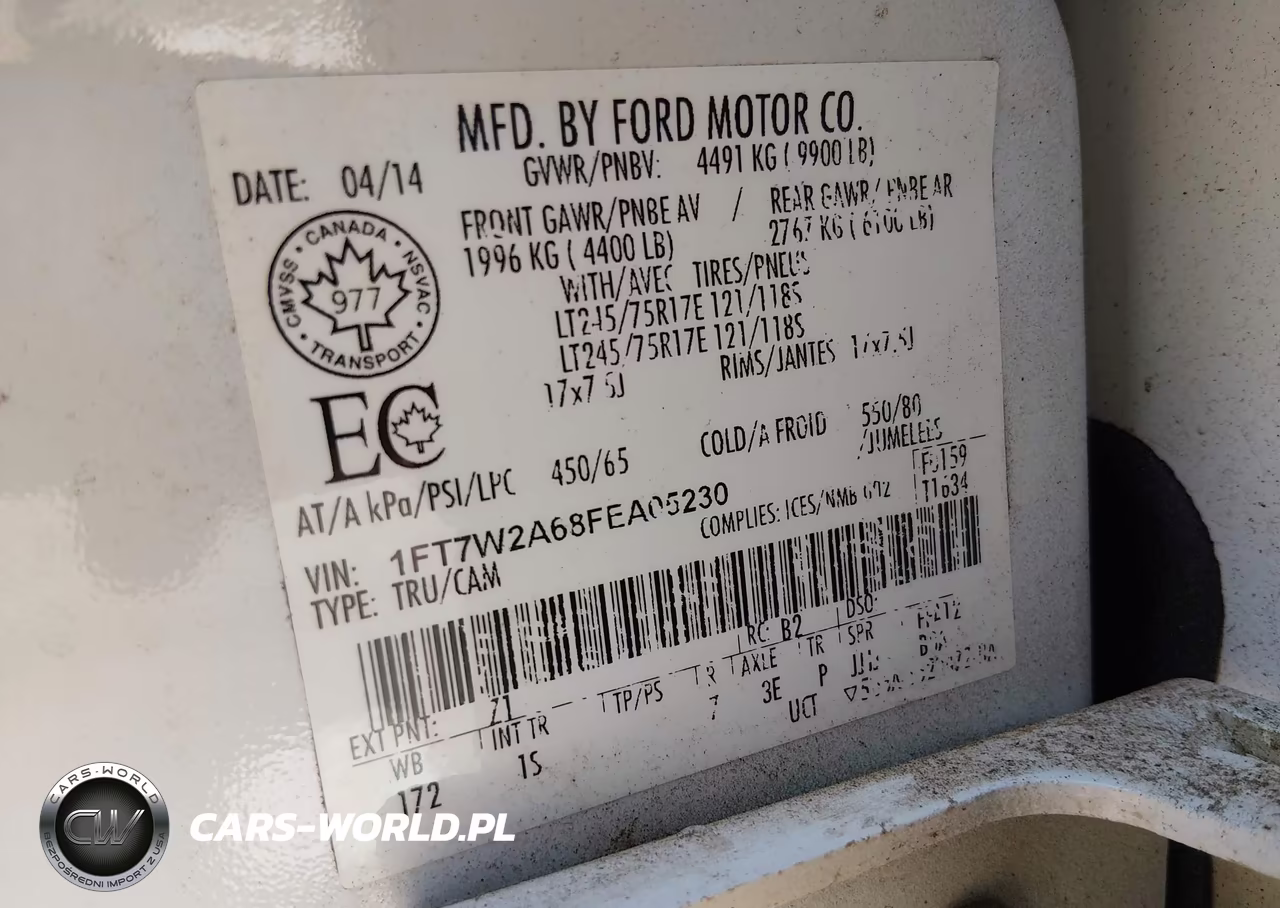 2015 Ford F-250 Xl VIN:1FT7W2A68FEA05230 - 9