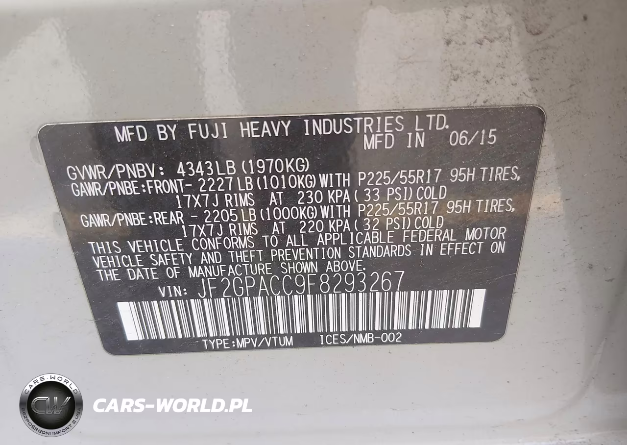 2015 Subaru Xv Crosstrek 2.0I Premium VIN:JF2GPACC9F8293267 - 9