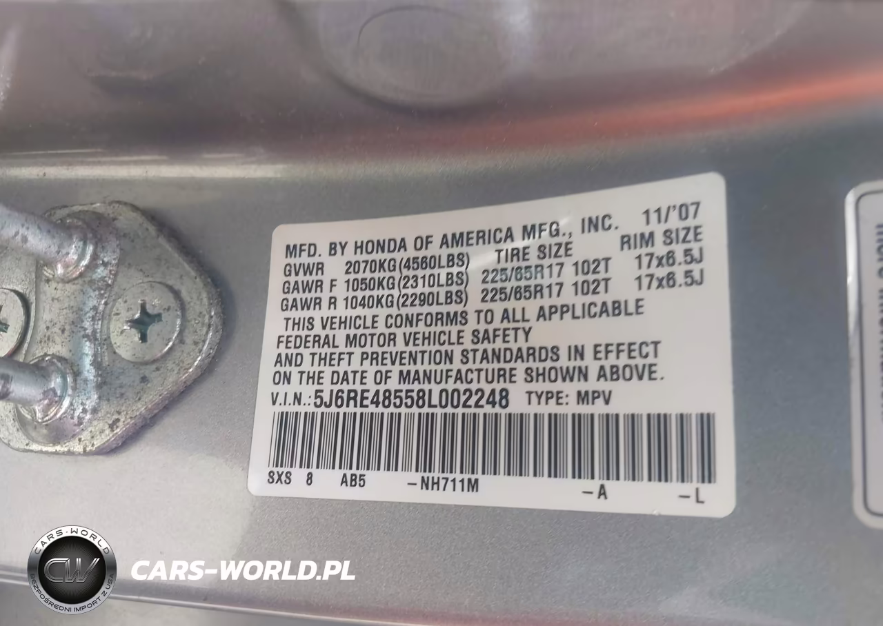 2008 Honda Cr-V Ex VIN:5J6RE48558L002248 - 9