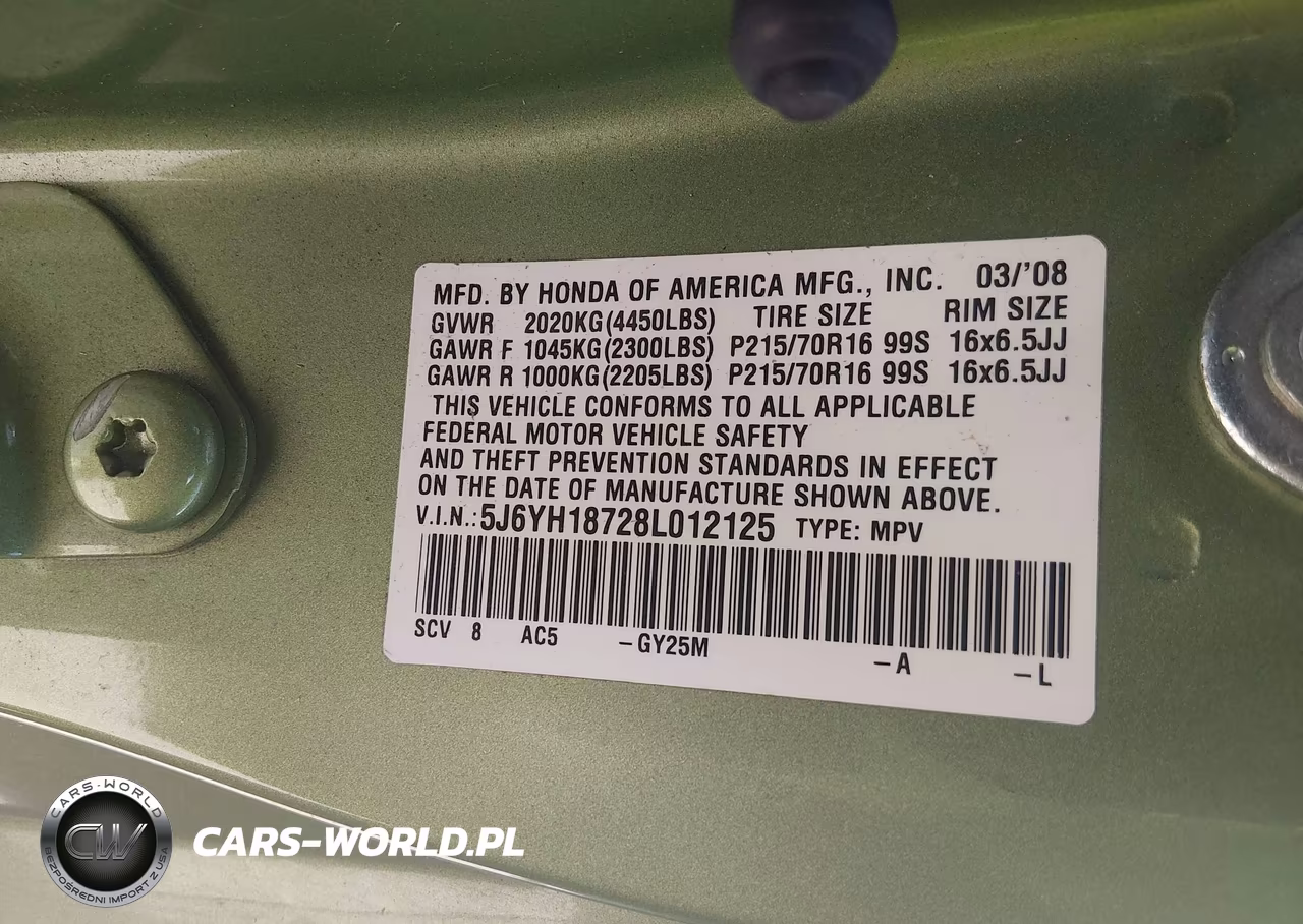 2008 Honda Element Ex VIN:5J6YH18728L012125 - 9
