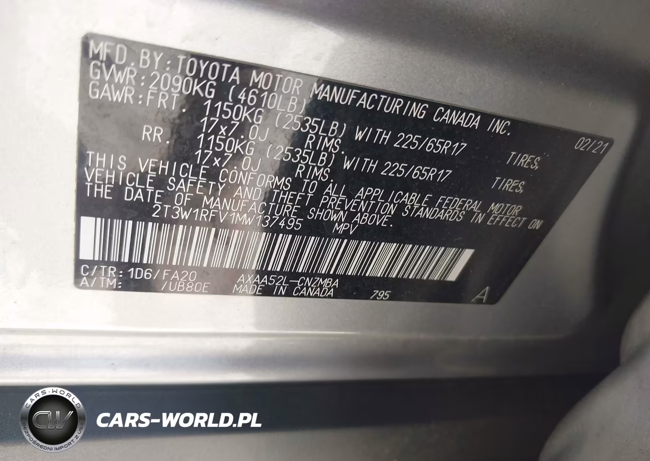 2021 Toyota Rav4 Xle VIN:2T3W1RFV1MW137495 - 9