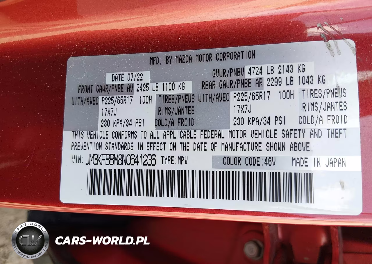 2022 Mazda Cx-5 2.5 S Select VIN:JM3KFBBM8N0641236 - 9