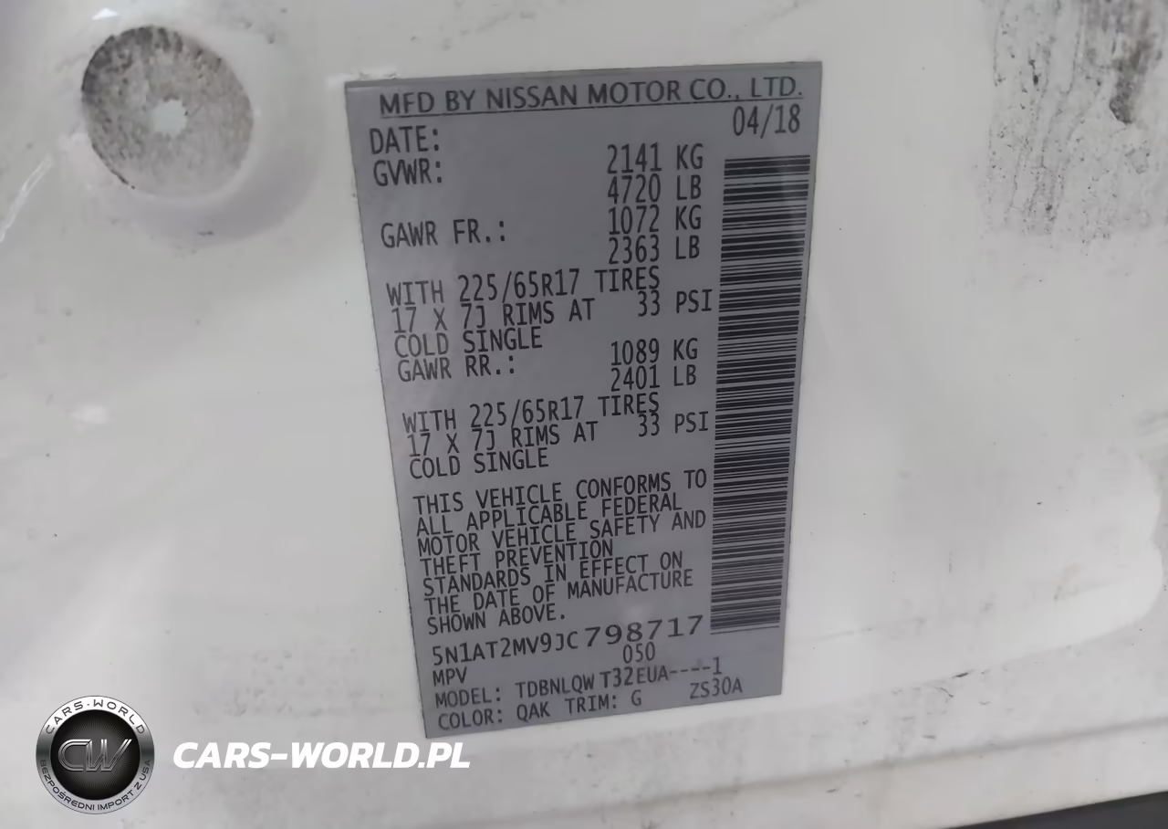 2018 Nissan Rogue Sv VIN:5N1AT2MV9JC798717 - 9