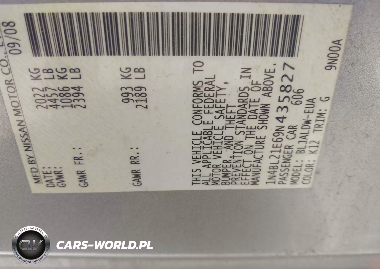 2009 Nissan Altima 3.5 Se VIN:1N4BL21E69N435827 - 9