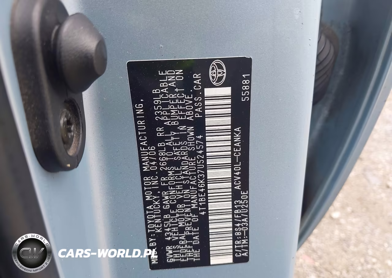 2007 Toyota Camry Le VIN:4T1BE46K37U524574 - 9