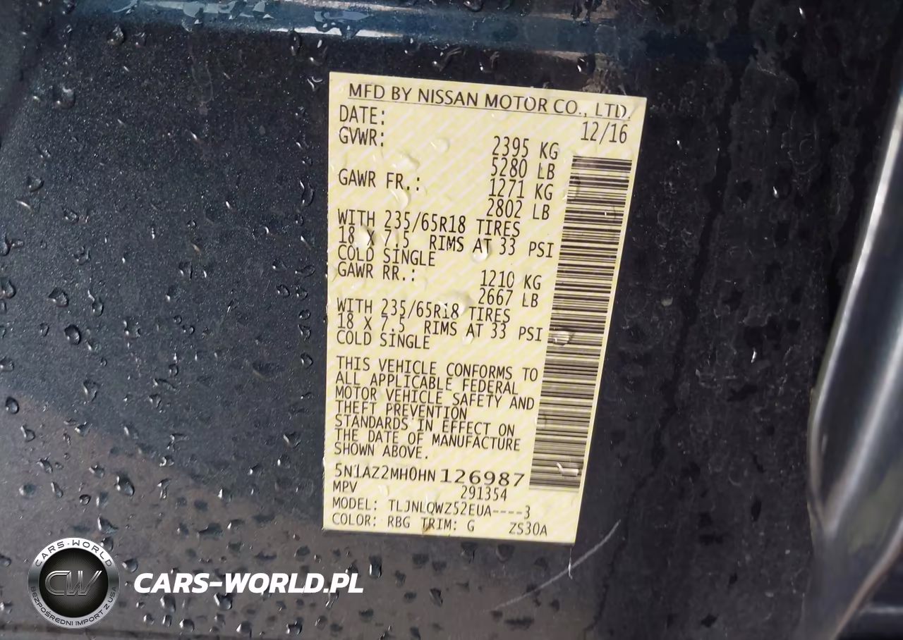 2017 Nissan Murano Sv VIN:5N1AZ2MH0HN126987 - 9