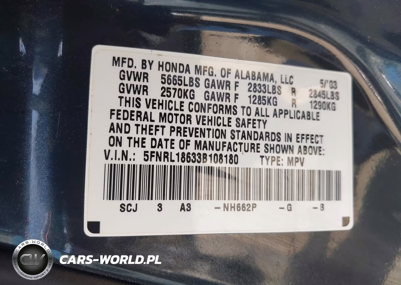 2003 Honda Odyssey Ex VIN:5FNRL18633B108180 - 9