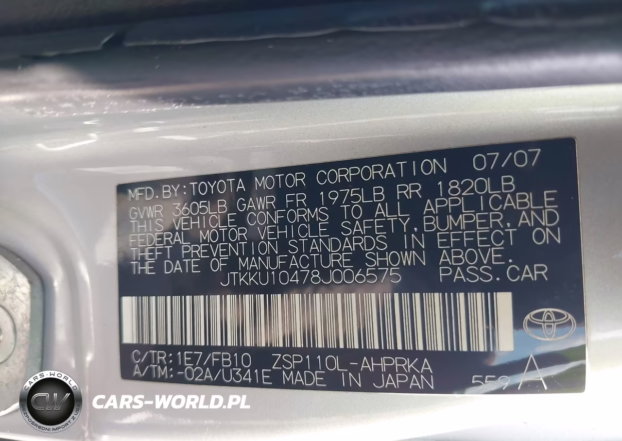 2008 Scion Xd VIN:JTKKU10478J006575 - 9