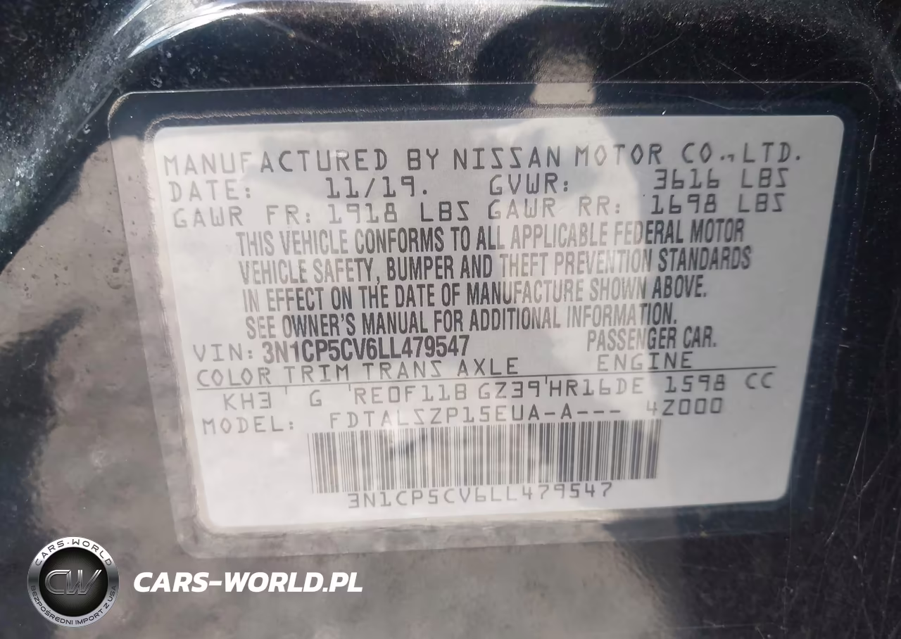 2020 Nissan Kicks Sv Xtronic Cvt VIN:3N1CP5CV6LL479547 - 9