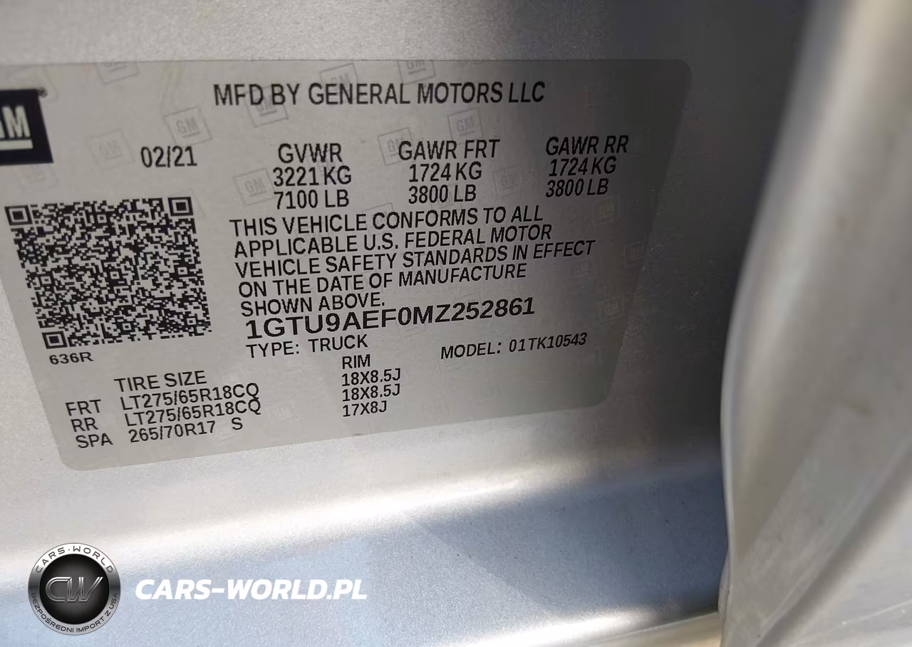 2021 GMC Sierra 1500 4Wd Short Box VIN:1GTU9AEF0MZ252861 - 9