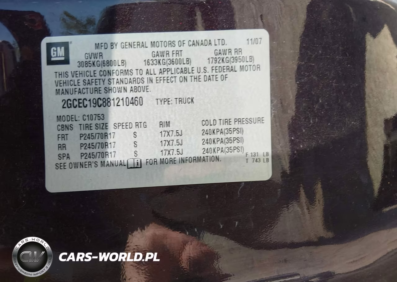 2008 Chevrolet Silverado 1500 Lt1 VIN:2GCEC19C881210460 - 9