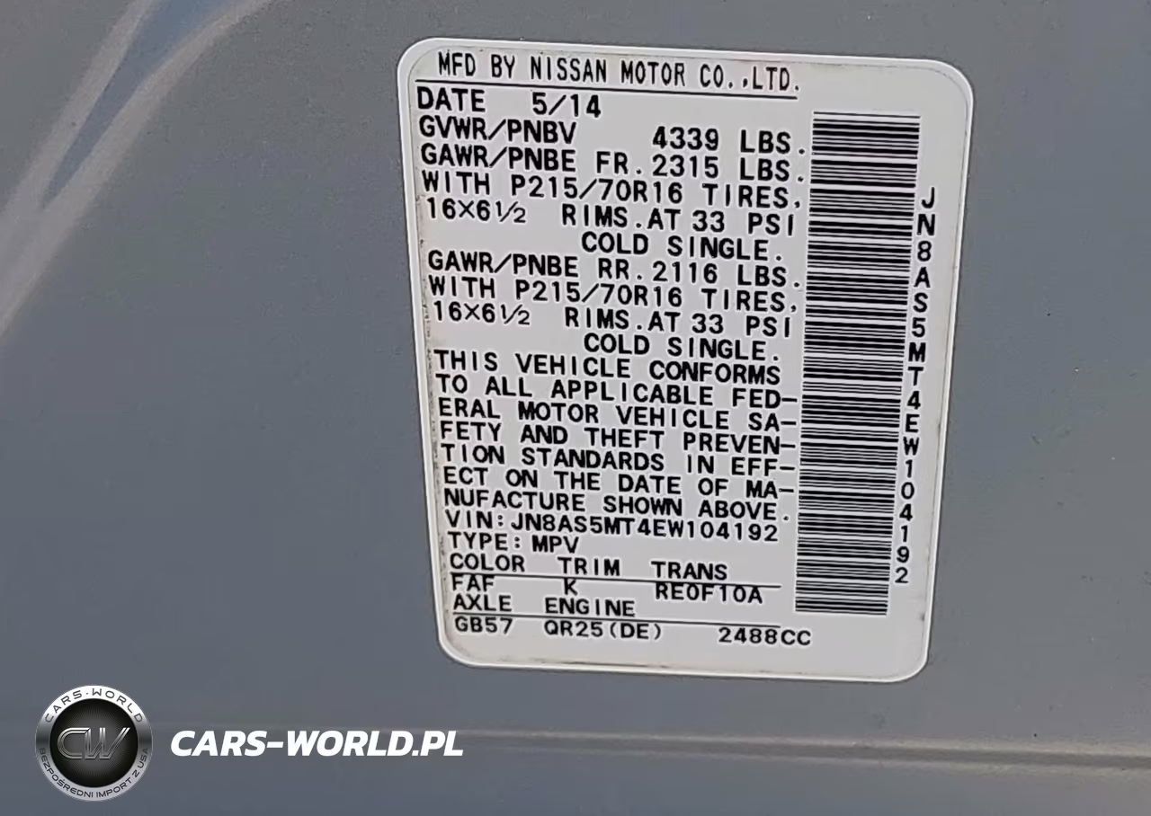 2014 Nissan Rogue Select S VIN:JN8AS5MT4EW104192 - 9