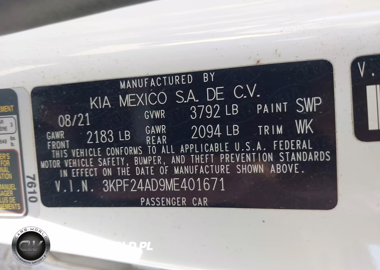 2021 Kia Forte Lxs VIN:3KPF24AD9ME401671 - 9