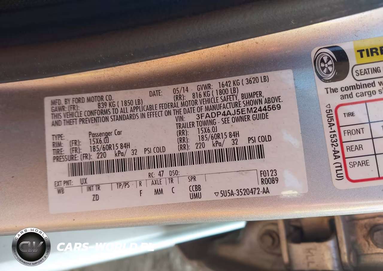 2014 Ford Fiesta S VIN:3FADP4AJ5EM244569 - 9