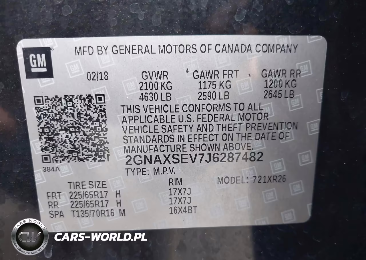 2018 Chevrolet Equinox Lt VIN:2GNAXSEV7J6287482 - 9