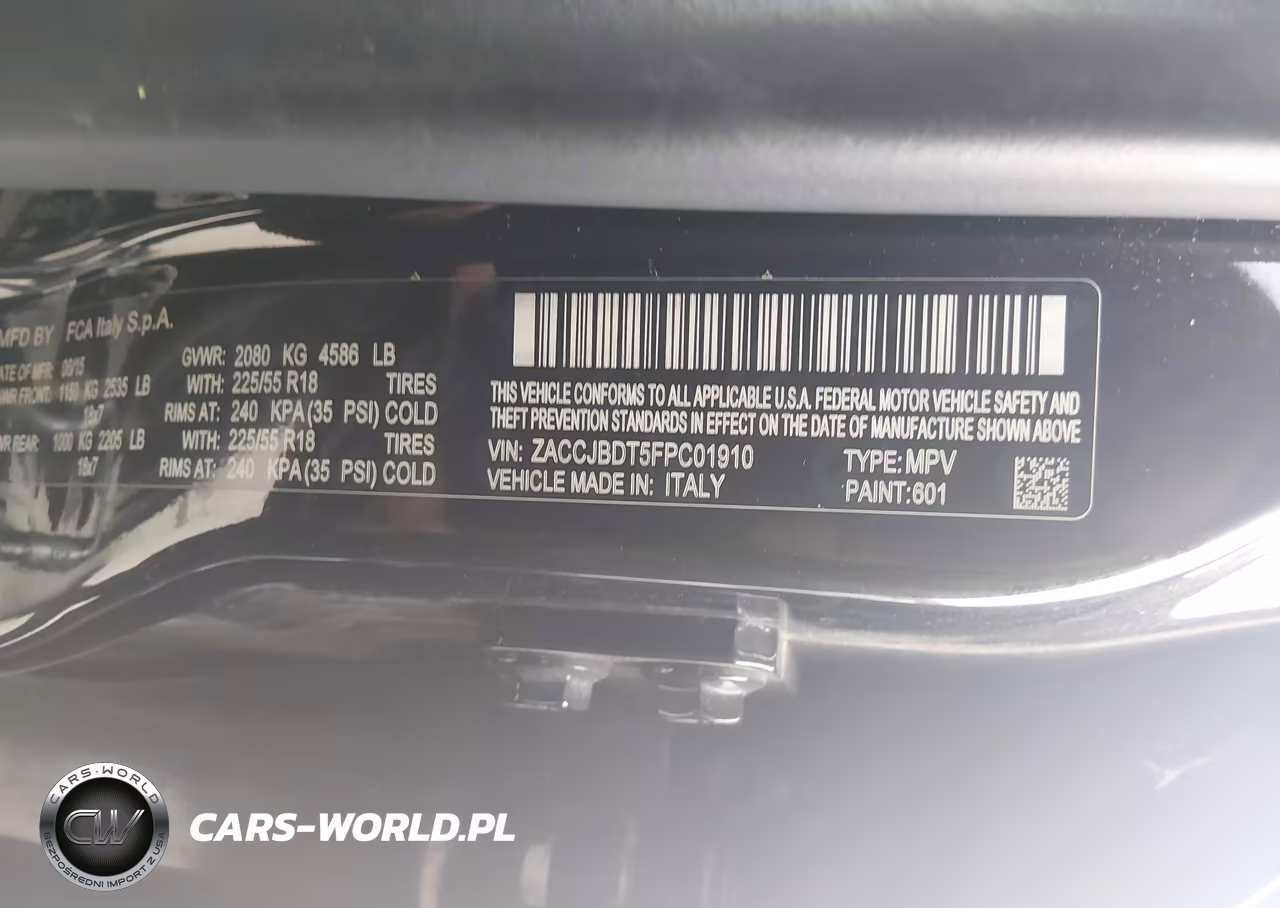 2015 Jeep Renegade Limited VIN:ZACCJBDT5FPC01910 - 9