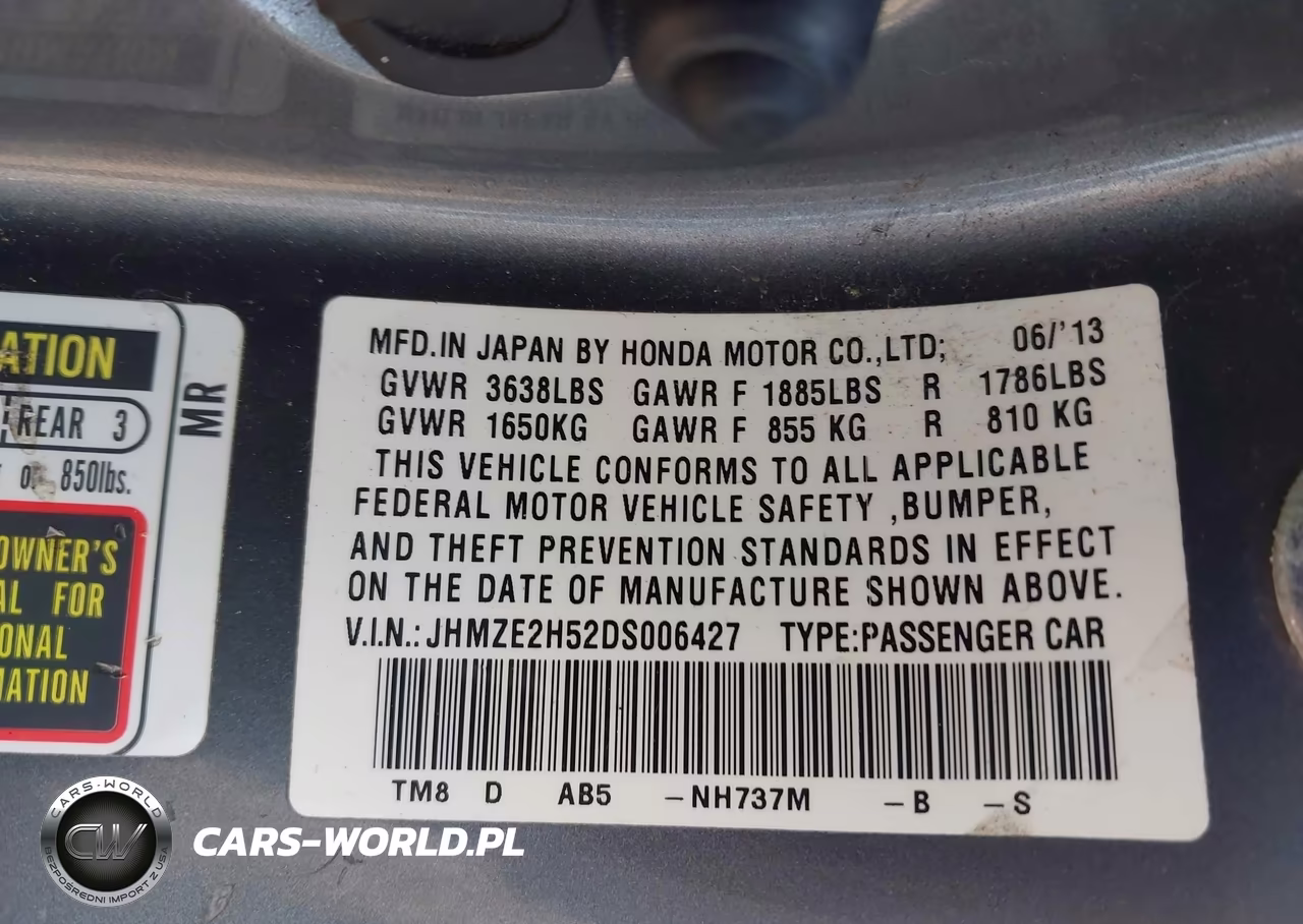 2013 Honda Insight Lx VIN:JHMZE2H52DS006427 - 9