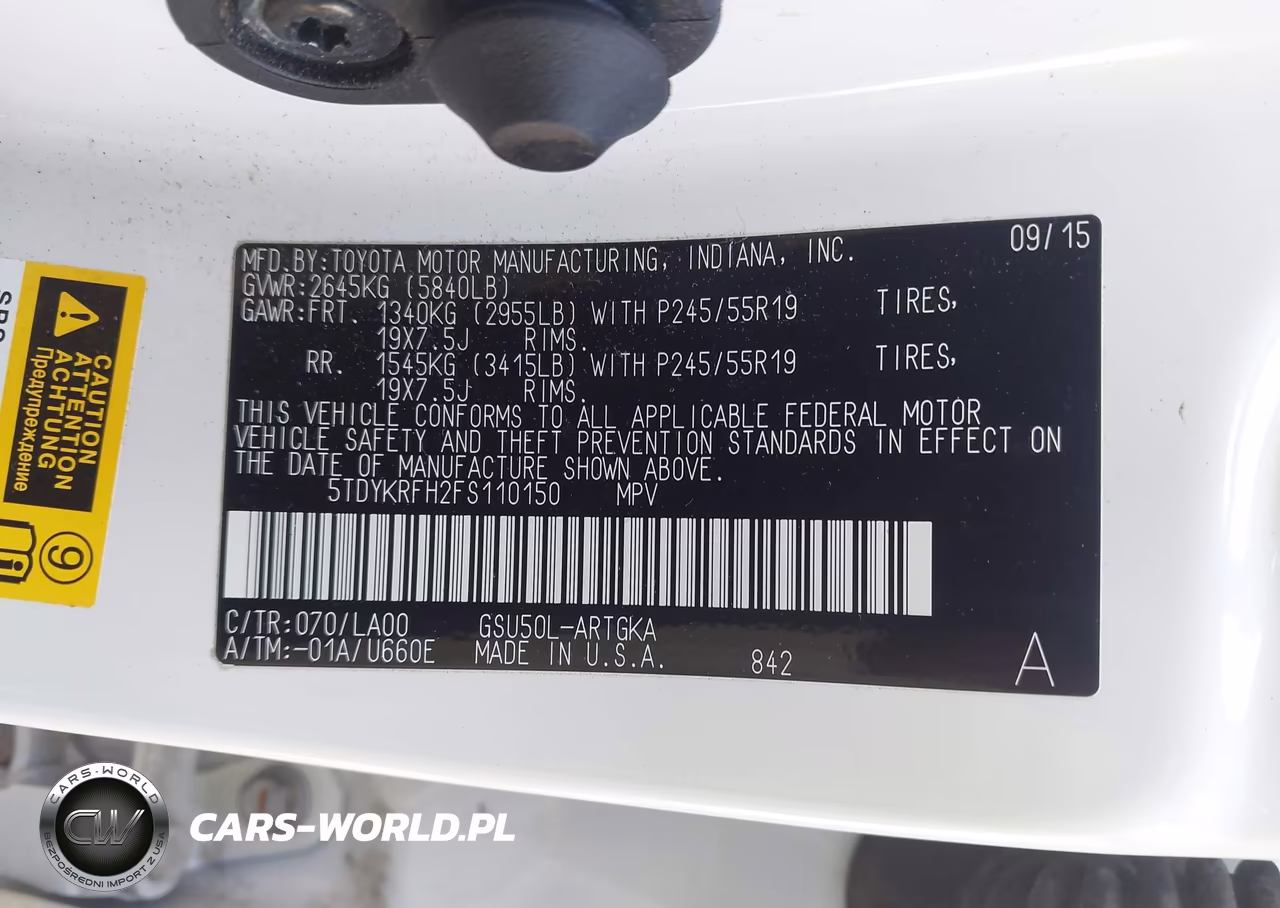 2015 Toyota Highlander Limited Platinum V6 VIN:5TDYKRFH2FS110150 - 9