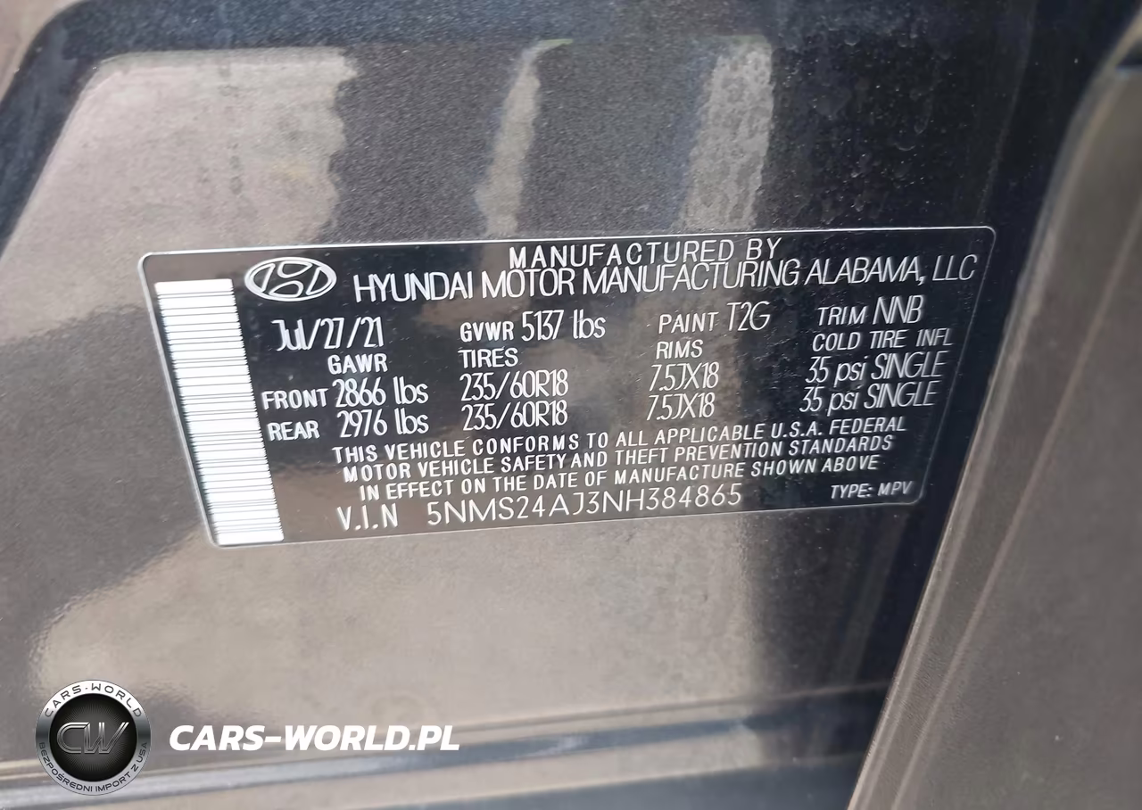 2022 Hyundai Santa Fe Sel VIN:5NMS24AJ3NH384865 - 9